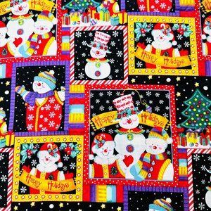 Snowman Novelty Fabric w/Glitter Accents - Kimberly Montgomery for MBT